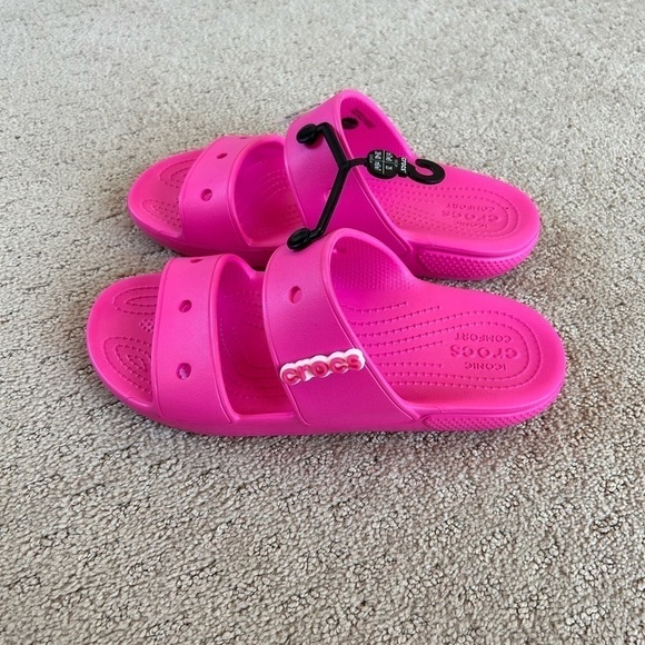 CROCS Pink Classic Adult Slide Sandals Sz. 7M/9W - Picture 4 of 7
